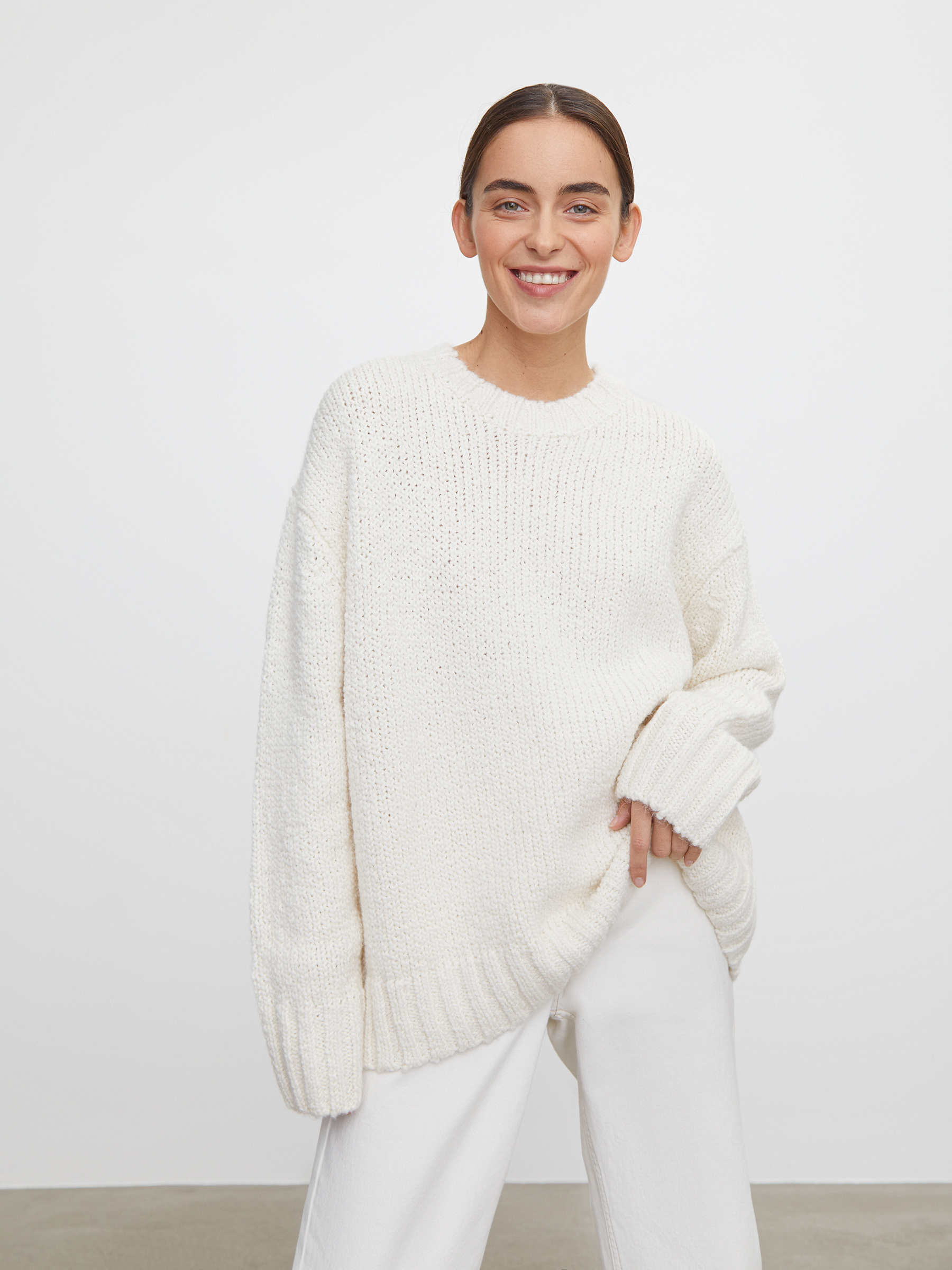 Джемпер из фактурной пряжи, Молочный
Джемпер из фактурной пряжи, Молочный