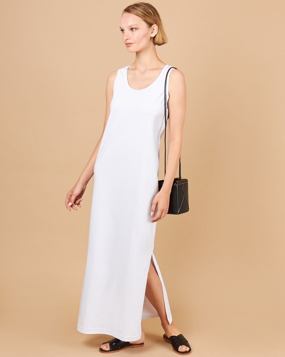 Белое платье майка