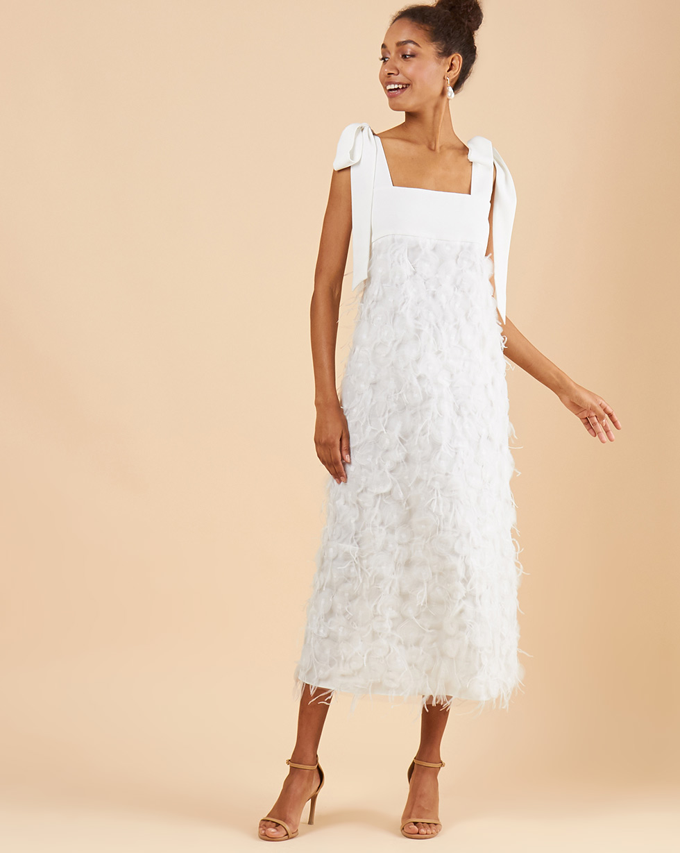 12Storeez Платье с бантами (белый)