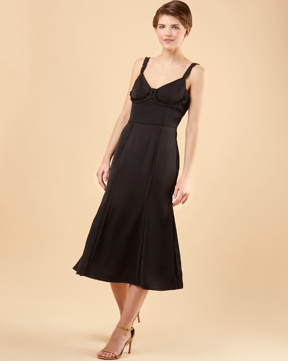 12Storeez Платье с нашивными лентами (чёрный)