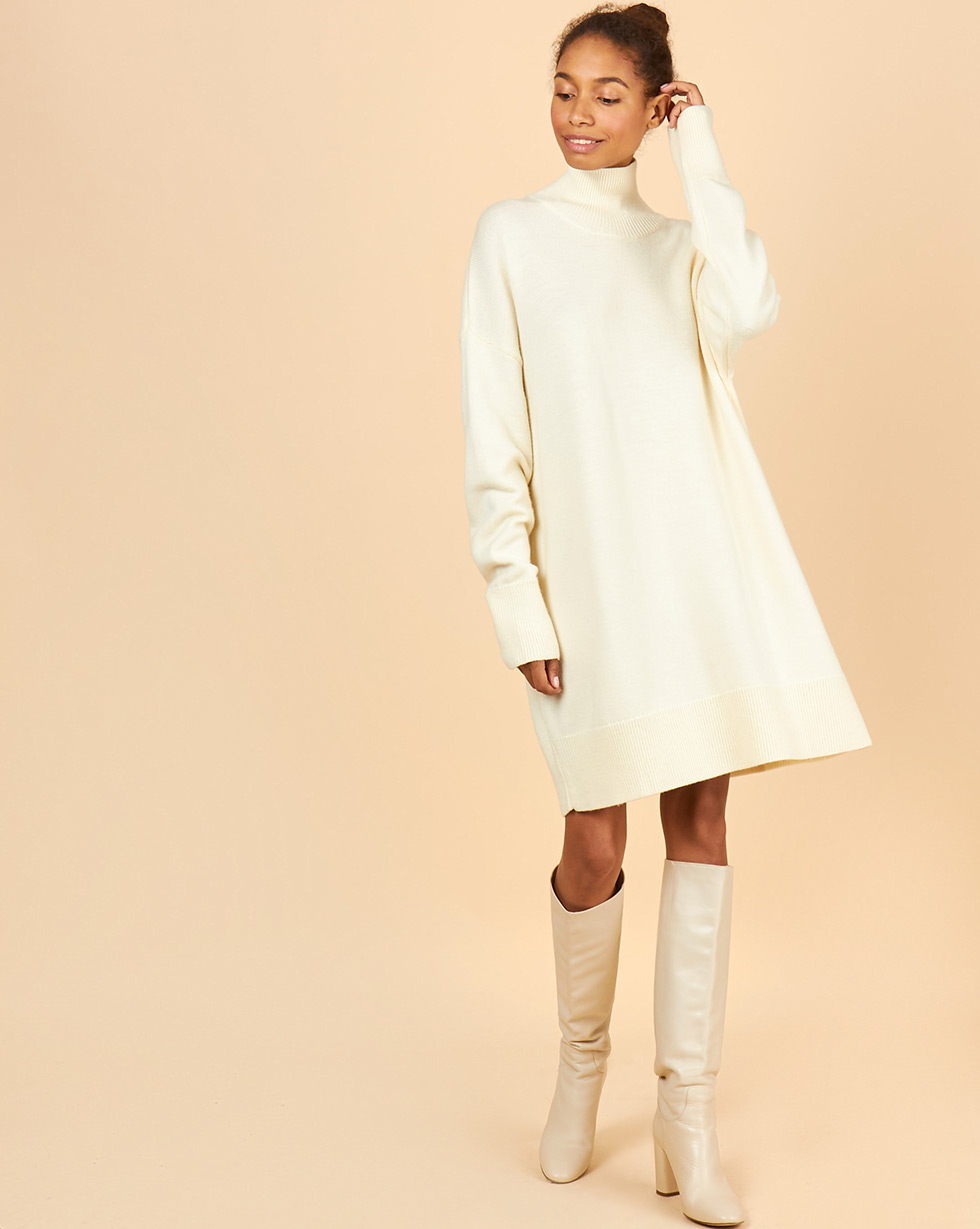 12Storeez Платье-свитер (молочный)