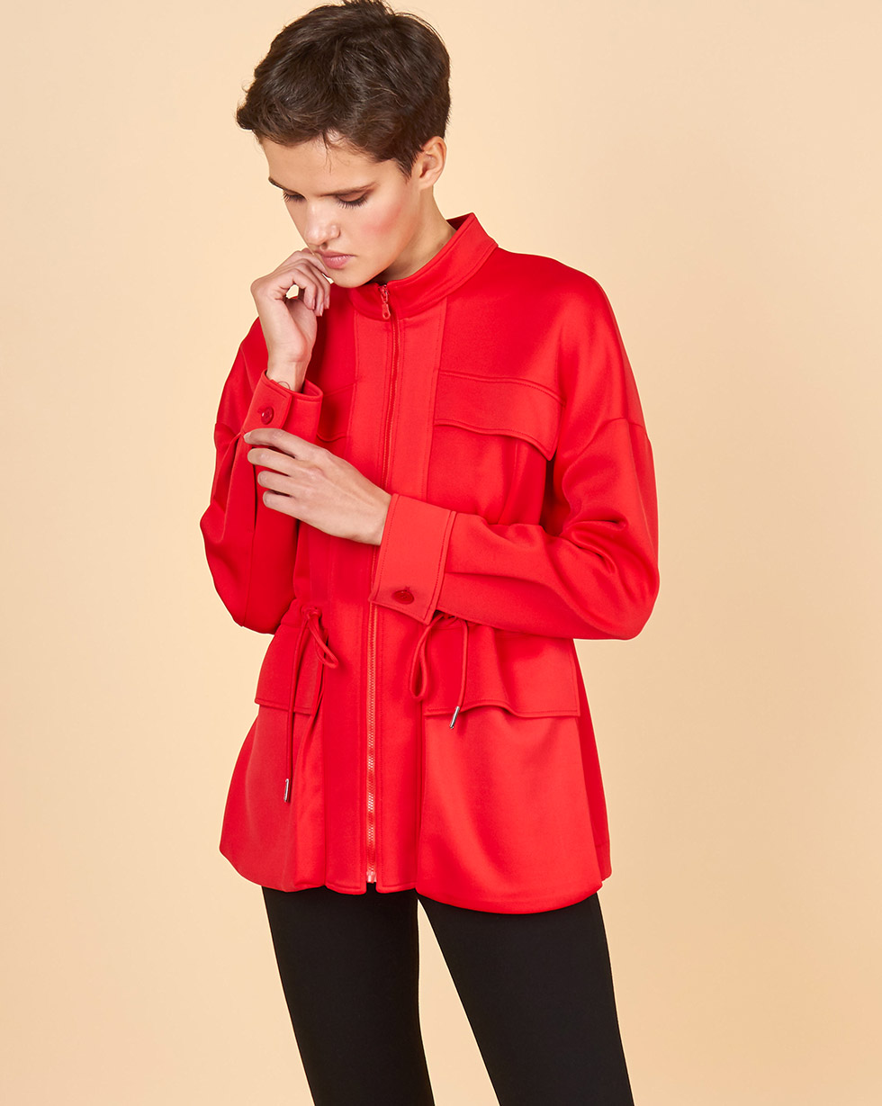 12Storeez Куртка на молнии с кулиской (красный)
