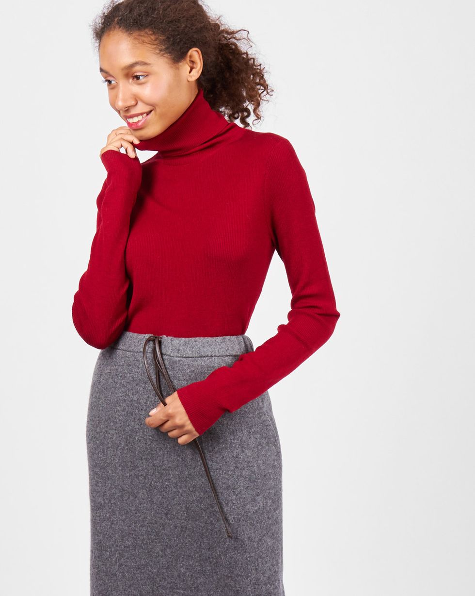 

Водолазка тонкой вязки, Бордовый