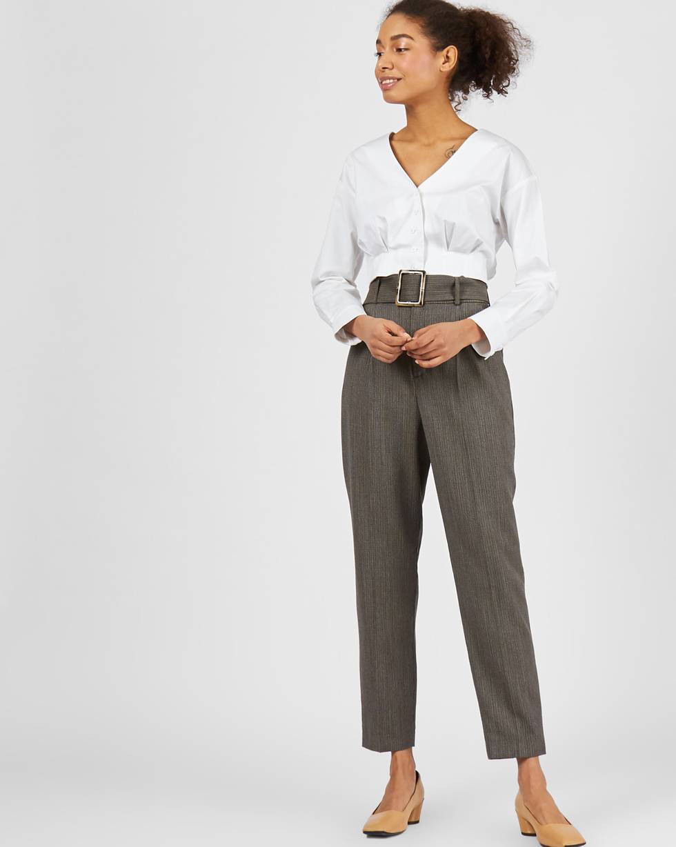 

Брюки укороченные с пряжкой XS