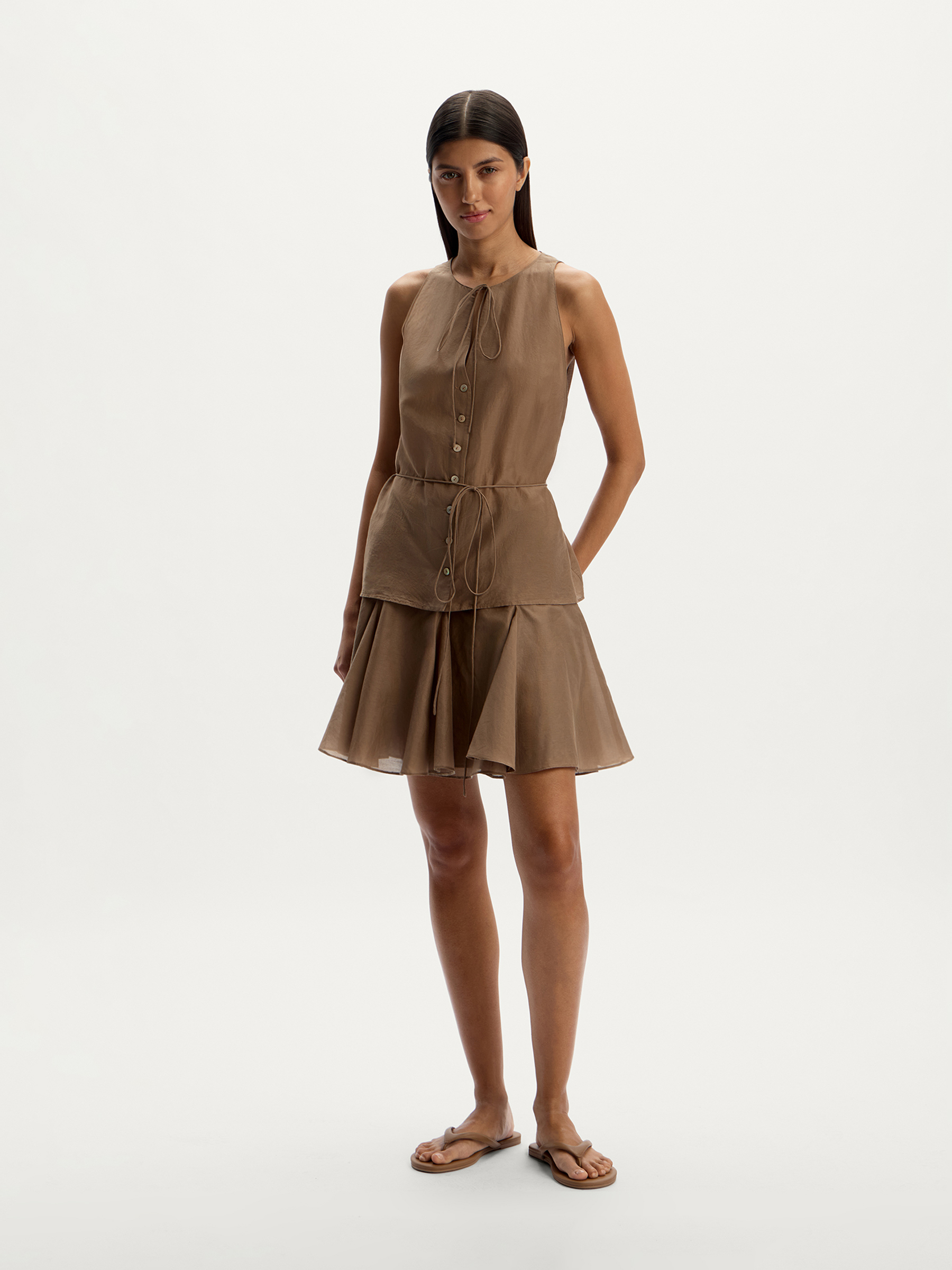 Юбка из хлопка и шелка 12 STOREEZ