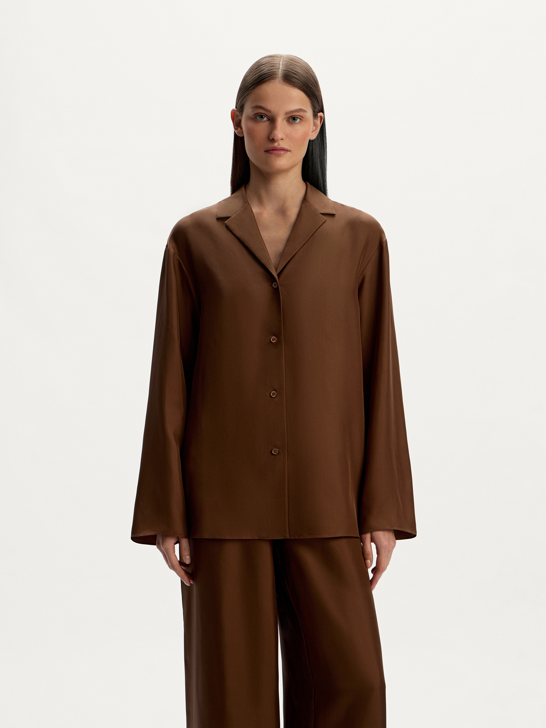 Рубашка из матового шелка 12 STOREEZ