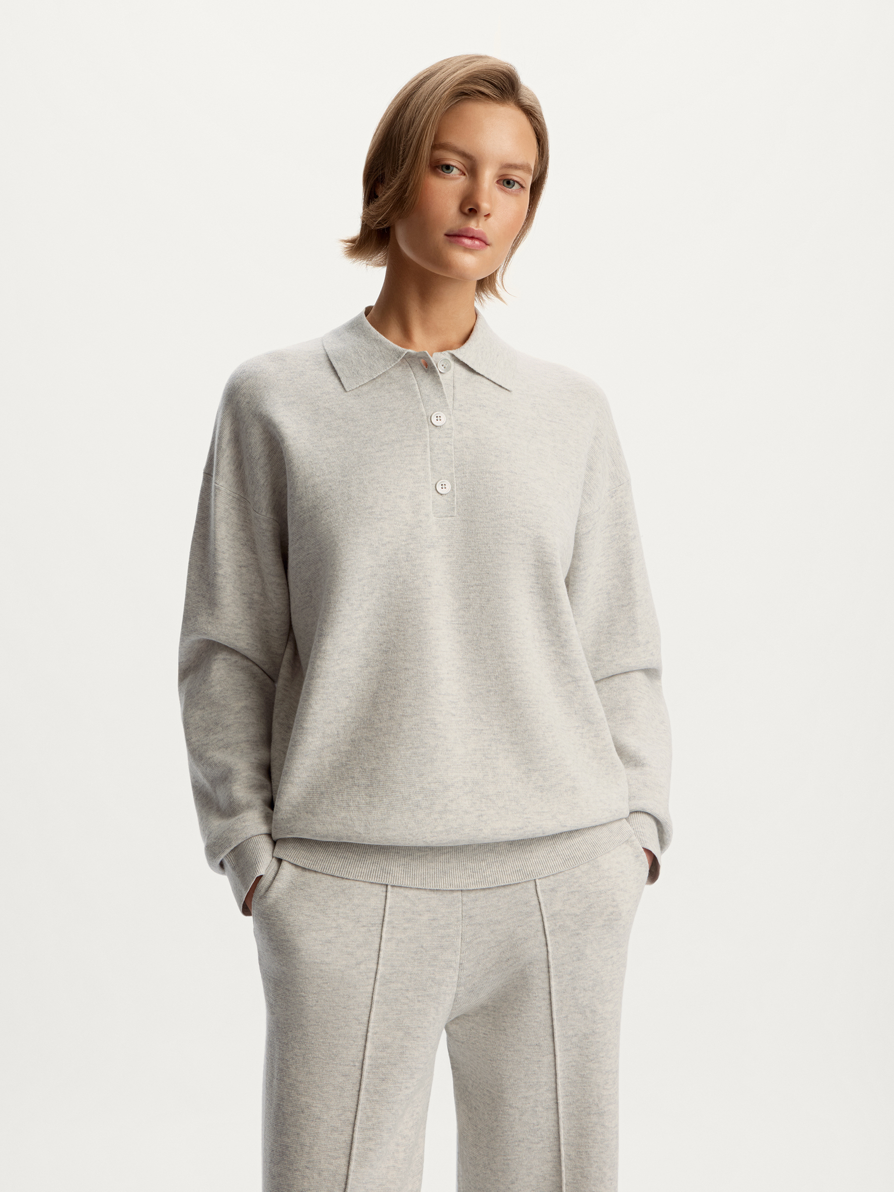 Джемпер-поло из шерсти и хлопка 12 STOREEZ 17000₽