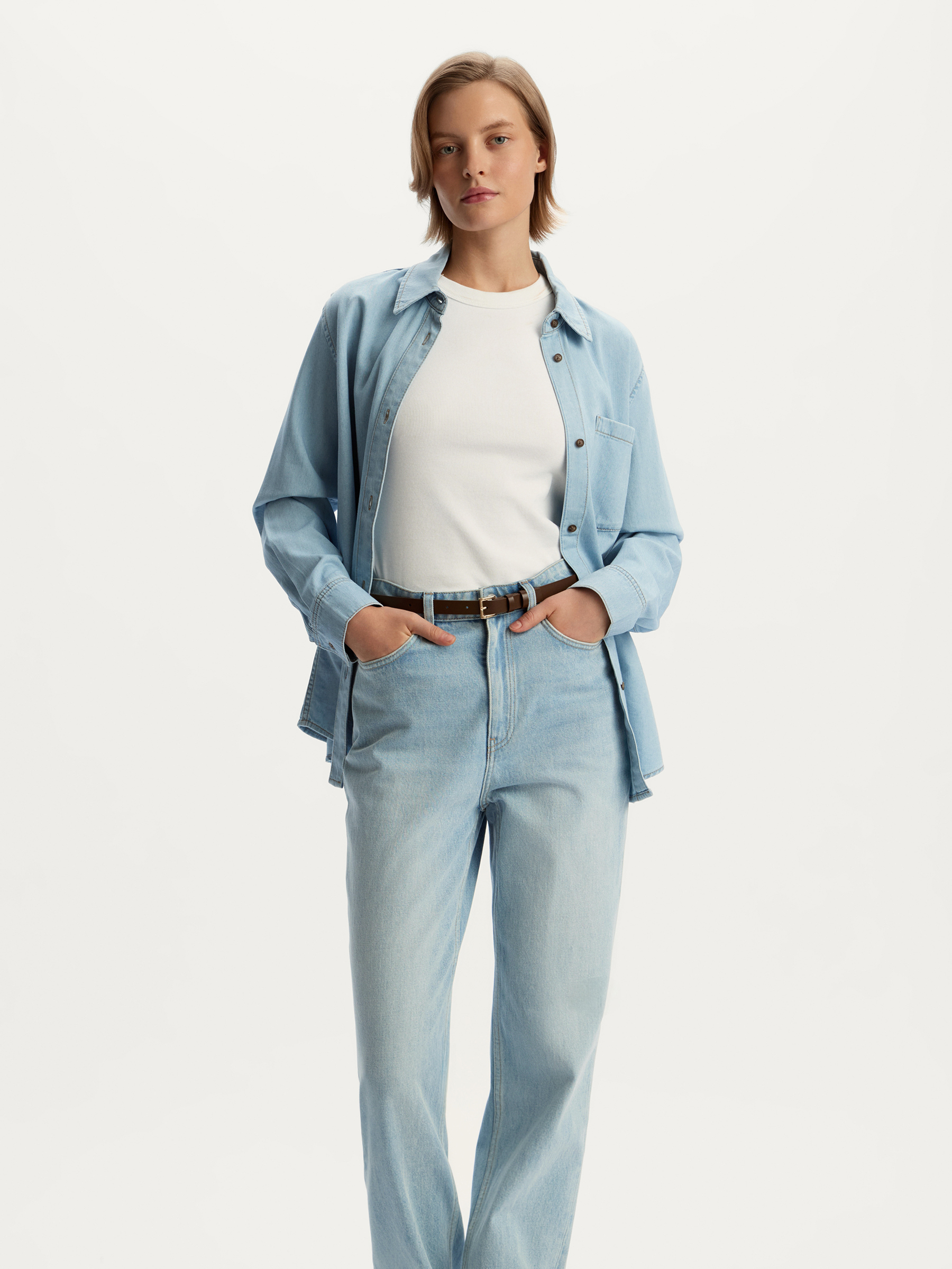 Рубашка из денима Light 12 STOREEZ 14000₽