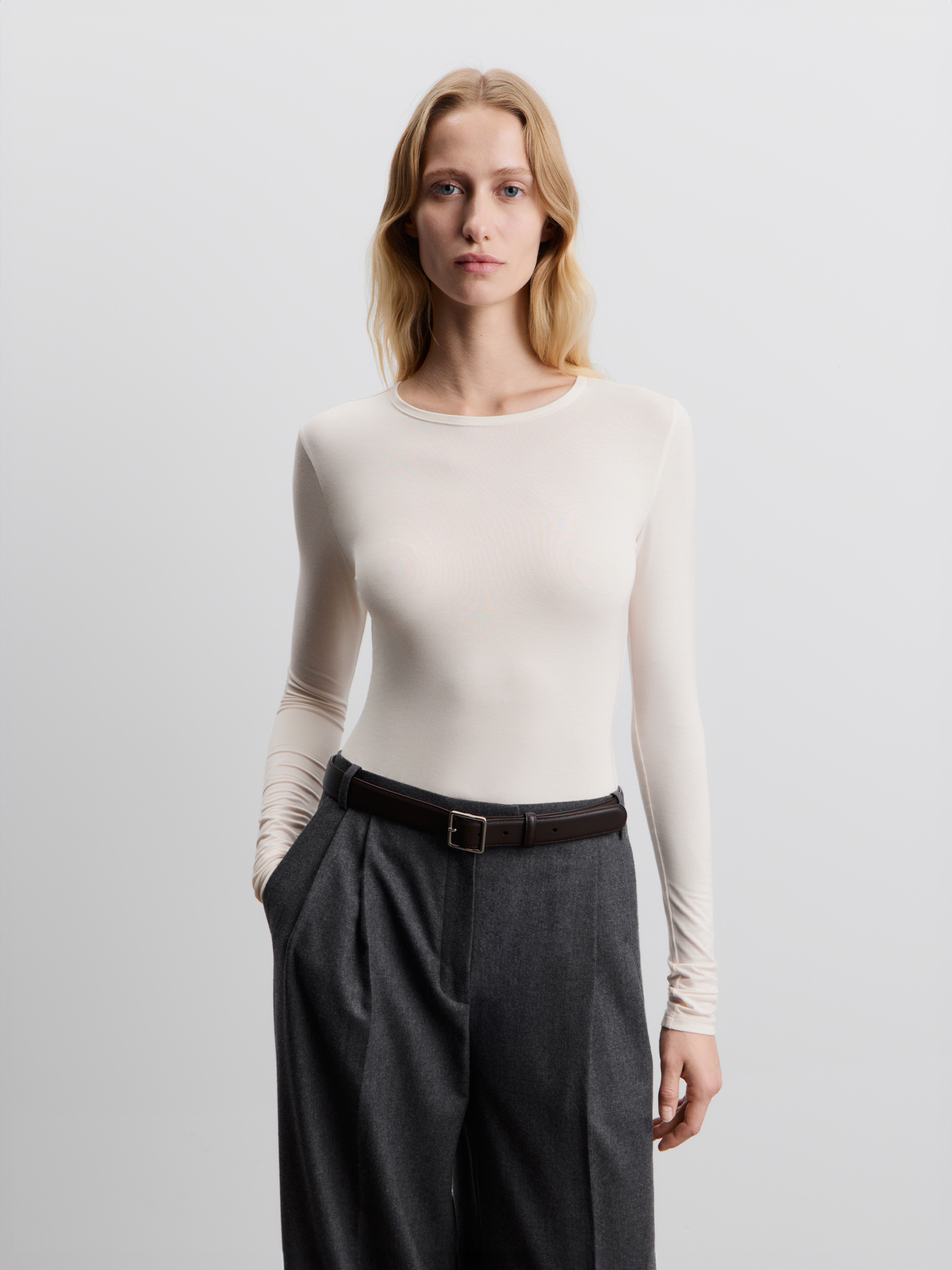 Лонгслив из модала с шелком 12 STOREEZ 7800₽