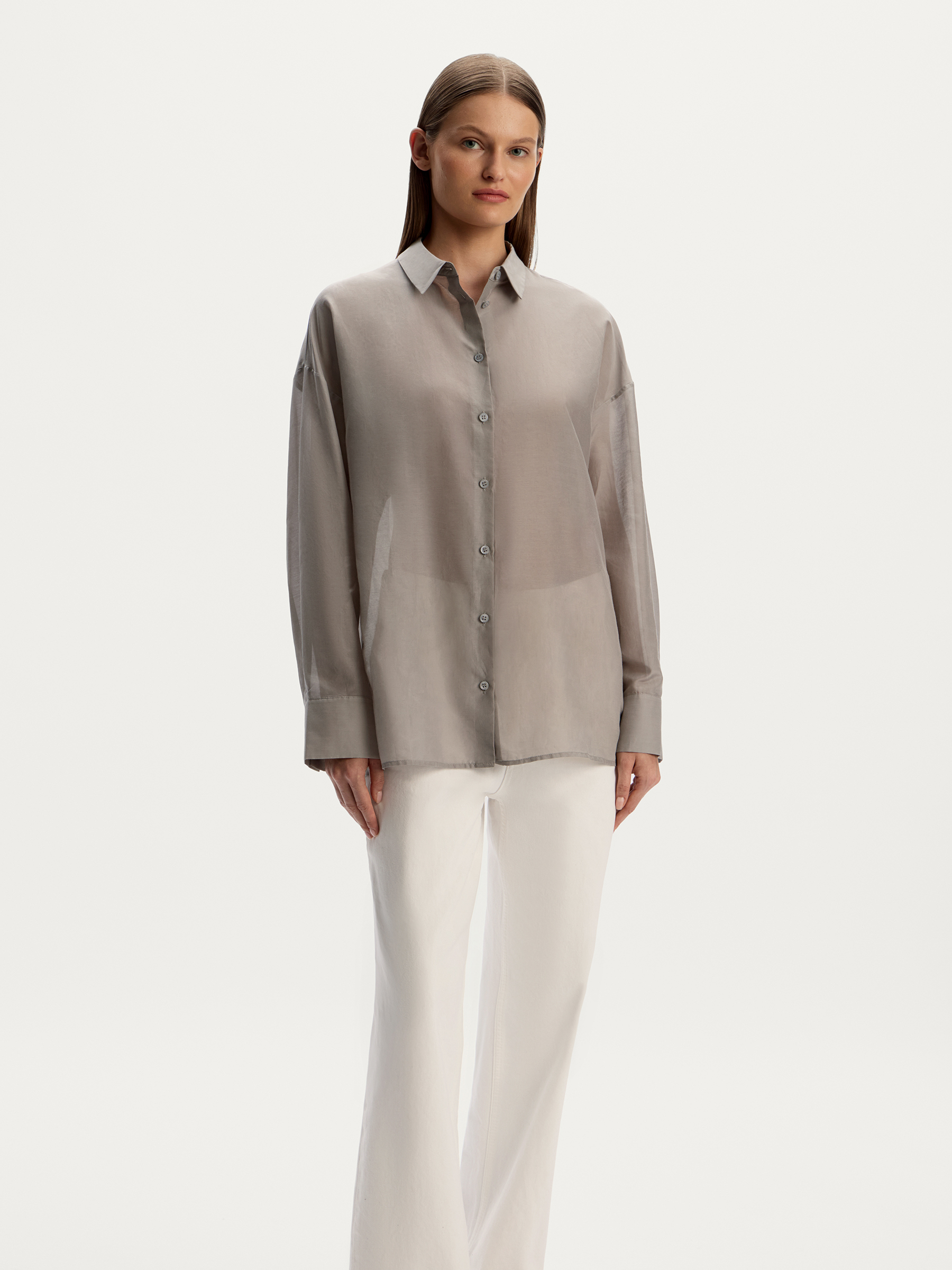 Рубашка из хлопка и шелка 12 STOREEZ