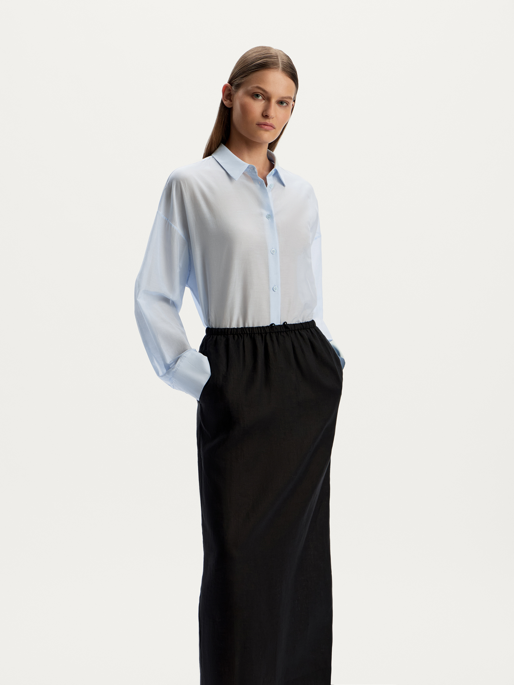 Рубашка из хлопка и шелка 12 STOREEZ