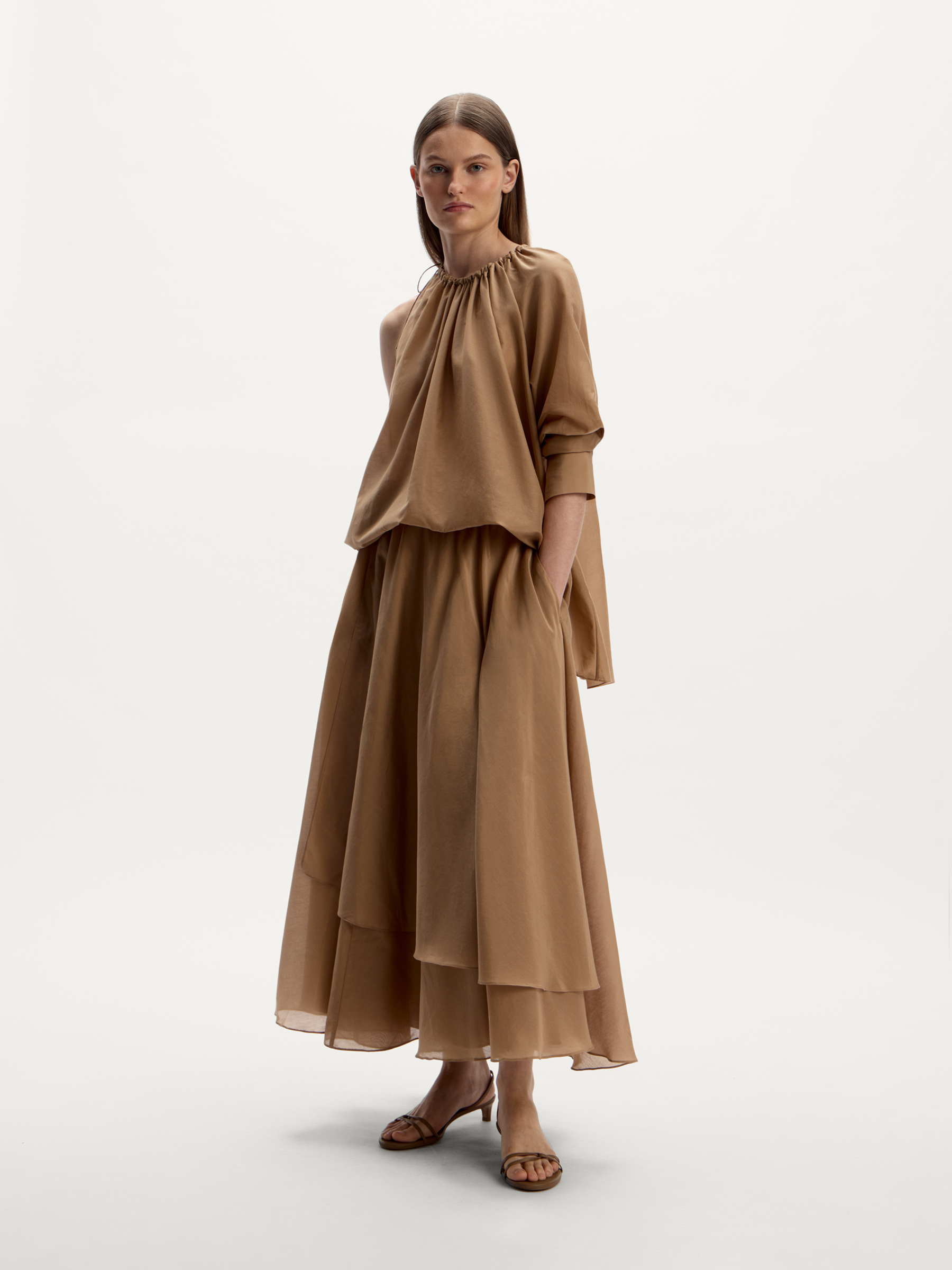 Юбка из хлопка и шелка 12 STOREEZ