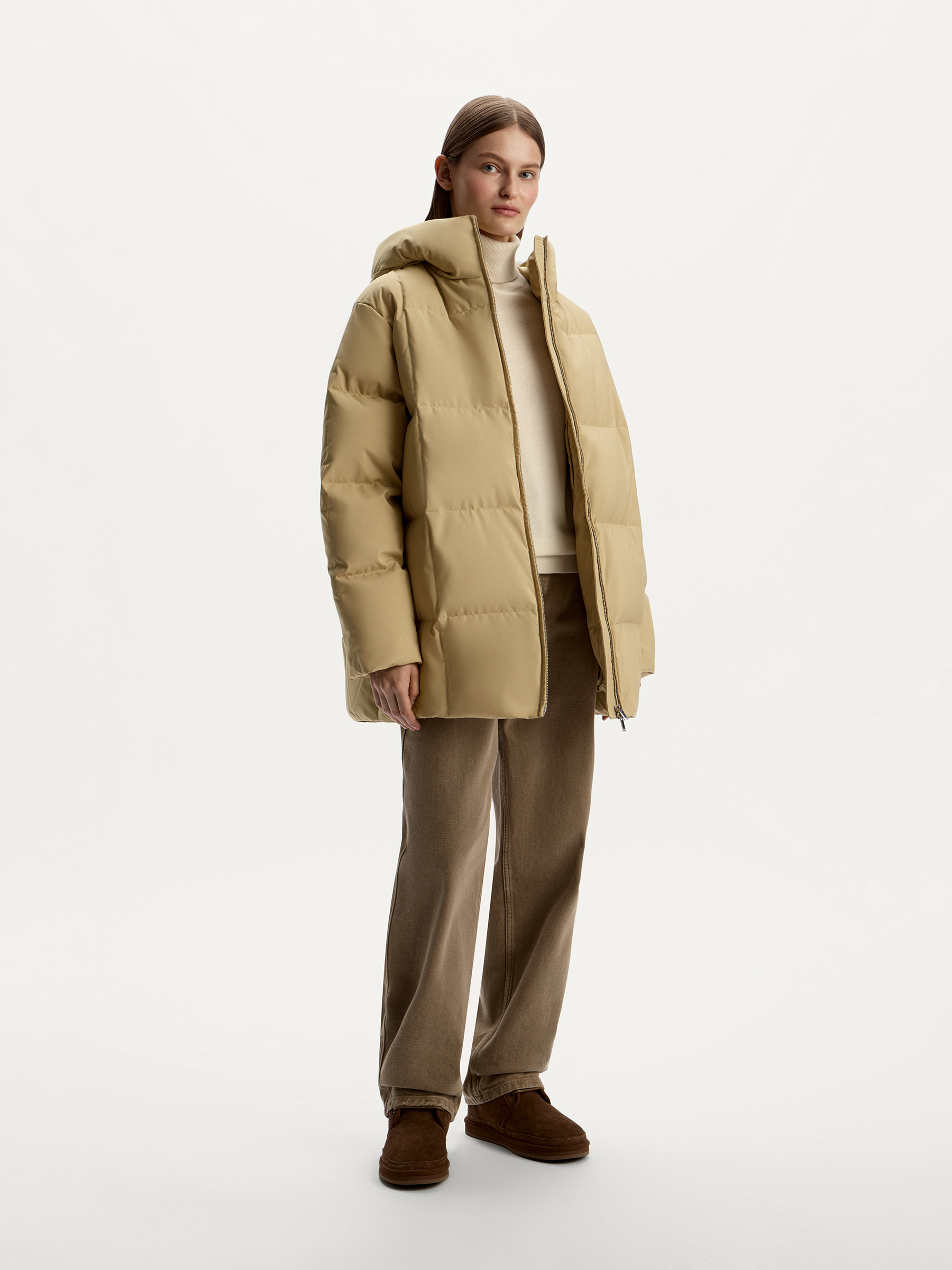 Пуховик удлиненный с капюшоном 12 STOREEZ