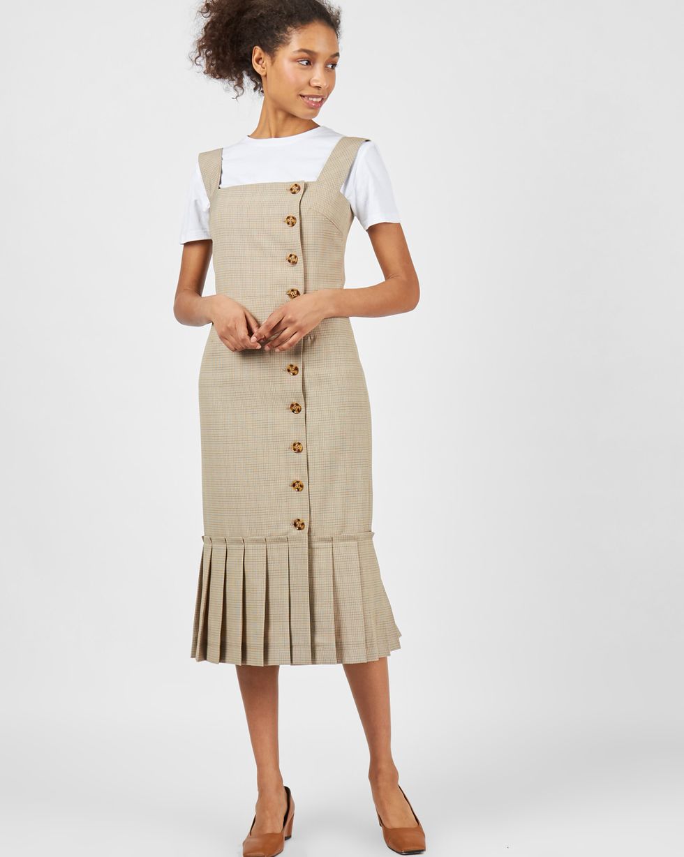 

Сарафан с плиссированным низом, Песочный