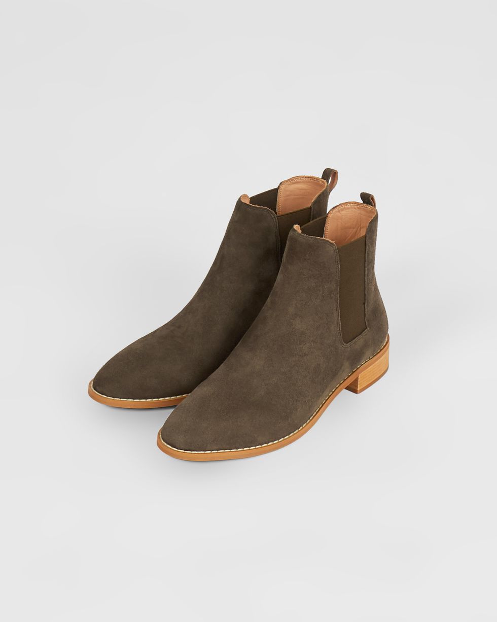 

Ботинки из замши с резинкой, Серо-зеленый