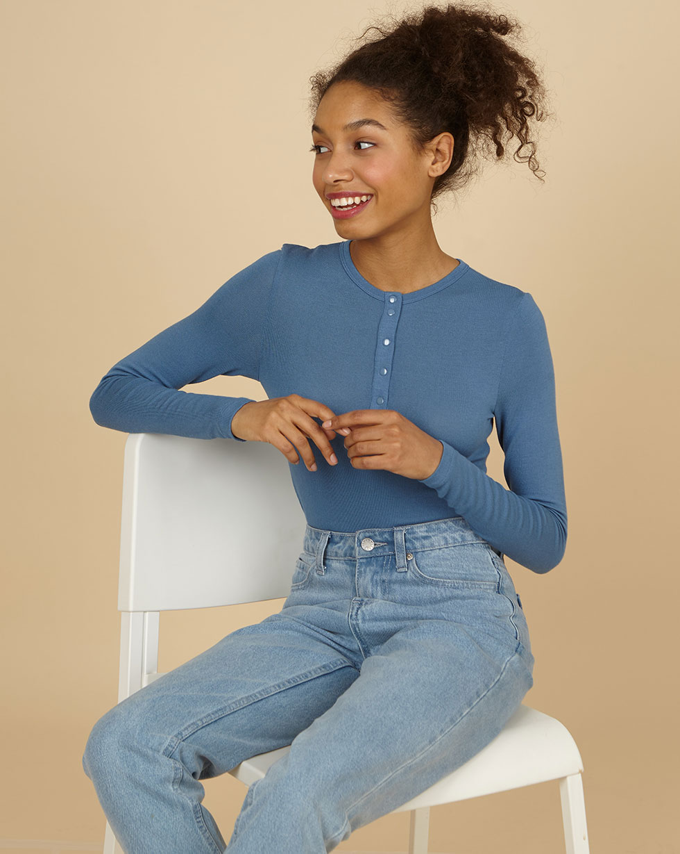 

Футболка с застежкой поло, Голубой