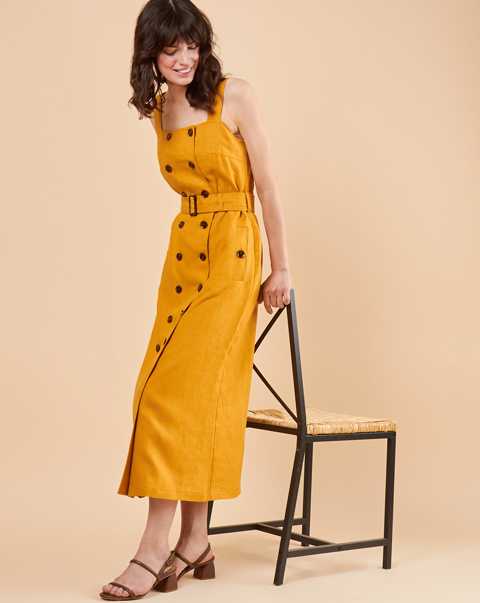 

Сарафан миди в стиле сафари, Оранжевый