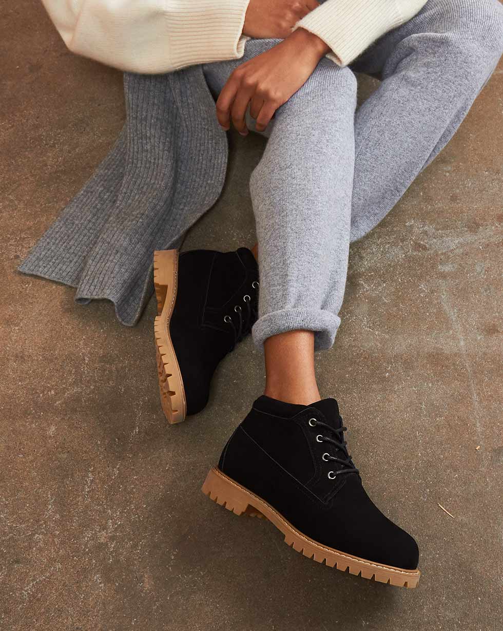 

Ботинки на контрастной подошве, Черный